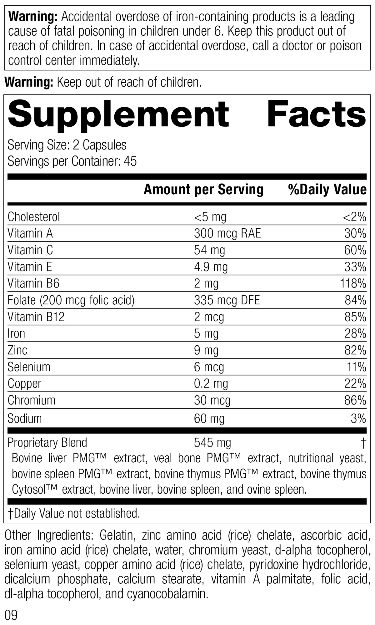 Immuplex®, 90 Capsules, Rev 06 Supplement Facts