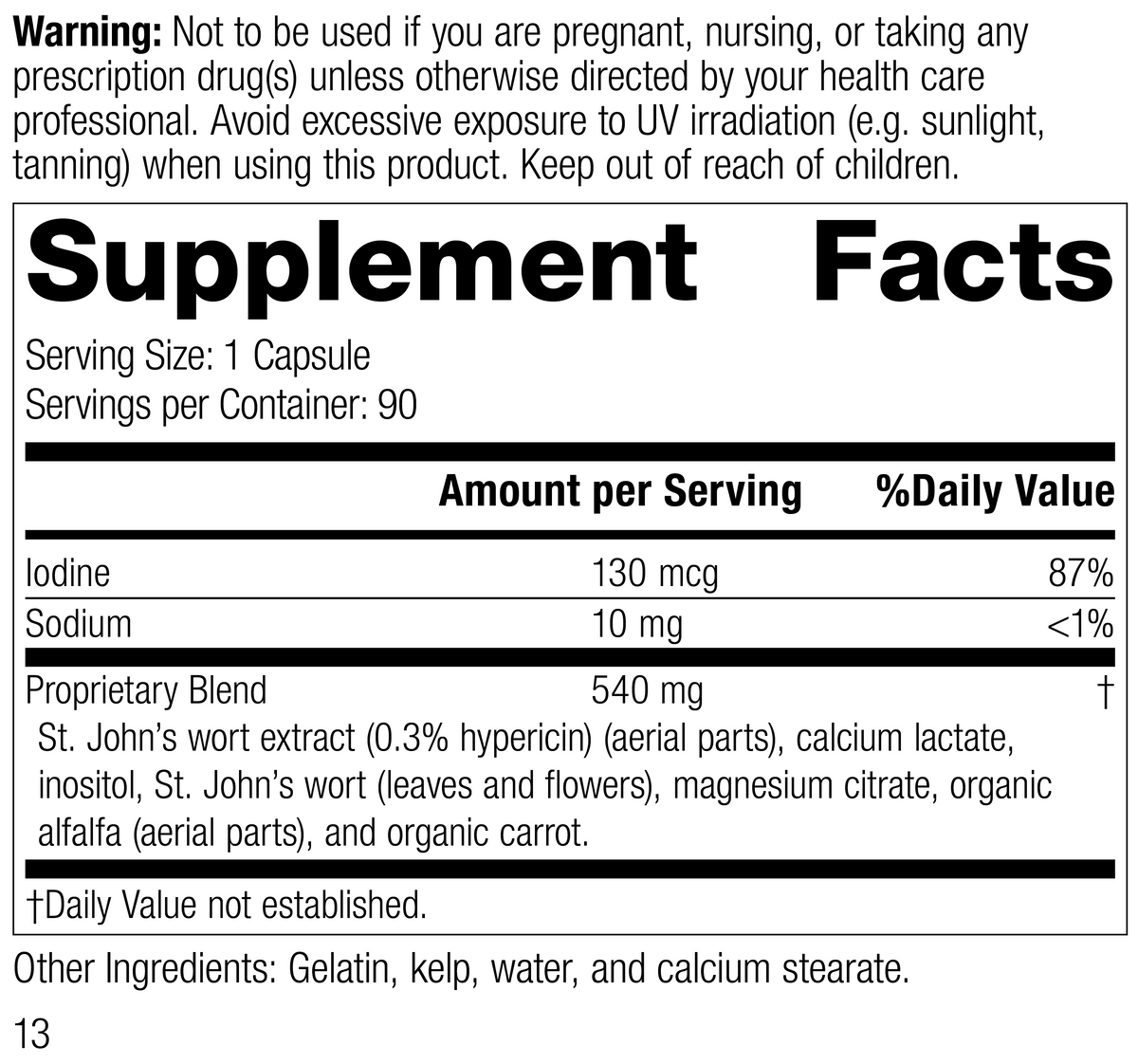 St. John's Wort-IMT™, 90 Capsules, Rev 12 Supplement Facts