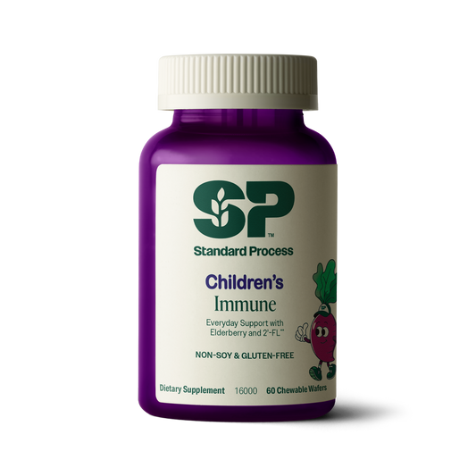 An image of a bottle of SP Children's Immune, a supplement for kids supporting the immune system.