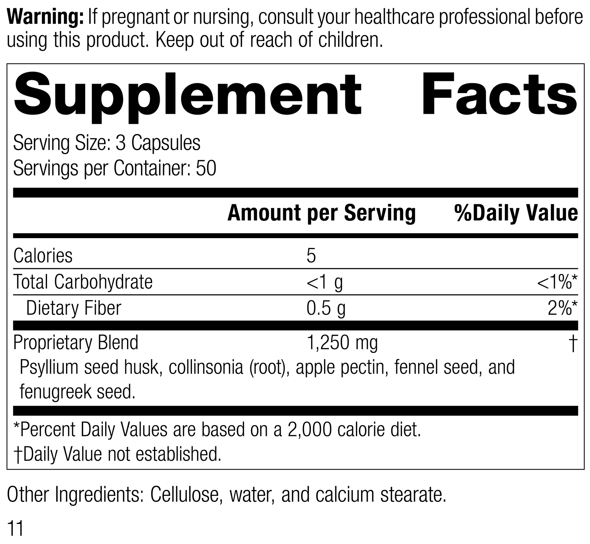 Gastro-Fiber®, 150 Capsules, Rev 09 Supplement Facts