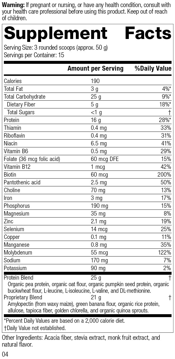 Glucose Assist Vanilla label image revision 2.