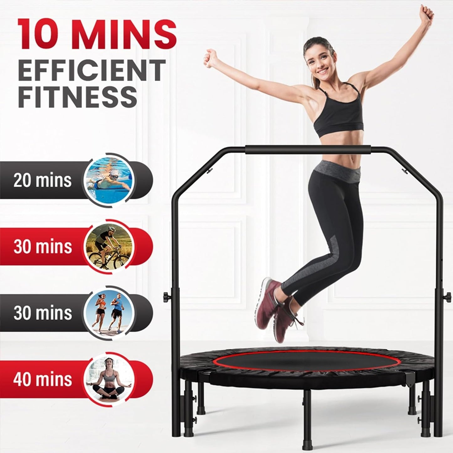 Foldable Rebounder Trampoline – Low-Impact Fitness for Lymphatic Health & Detox