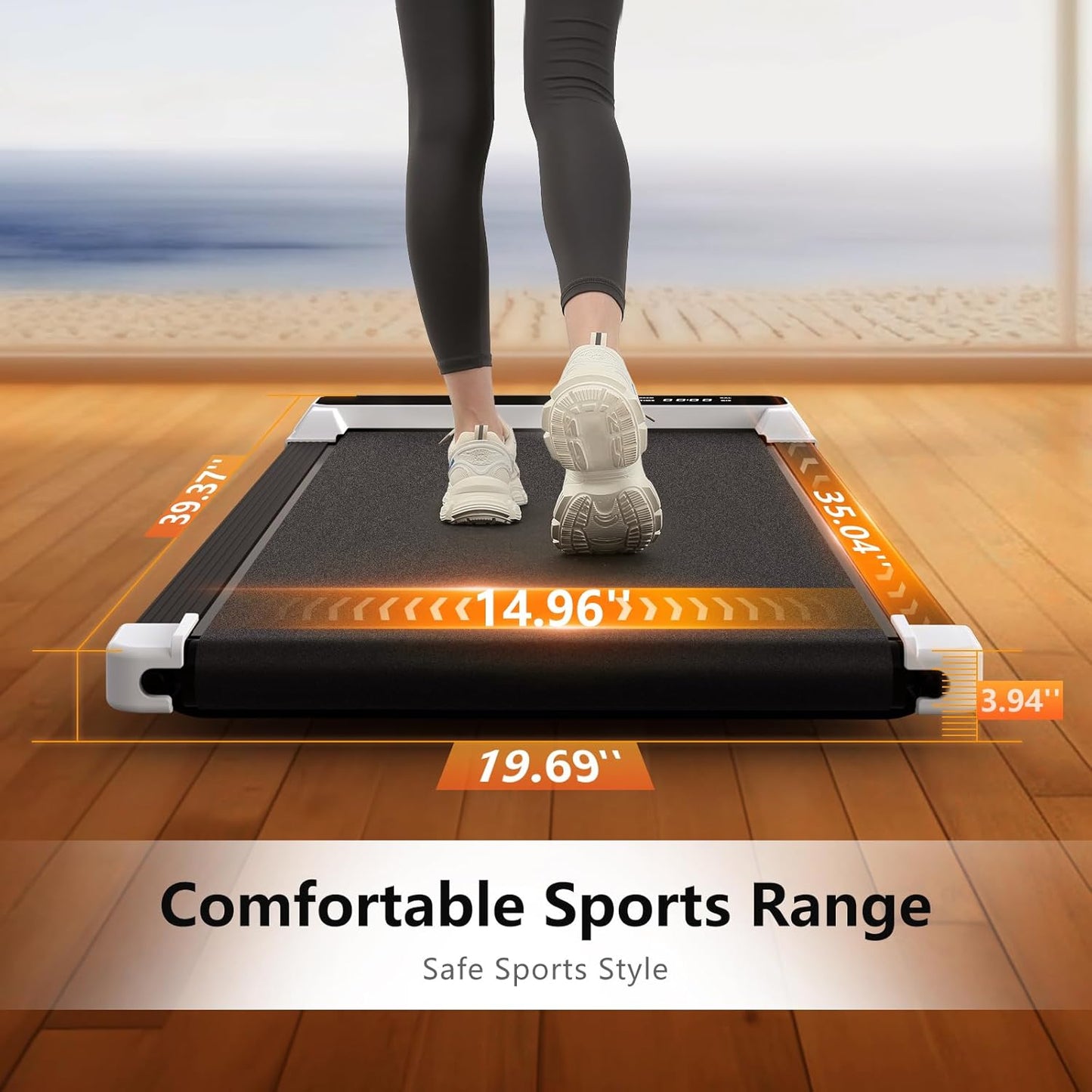 JURITS Portable Walking Pad – Compact Treadmill for Home & Office Fitness