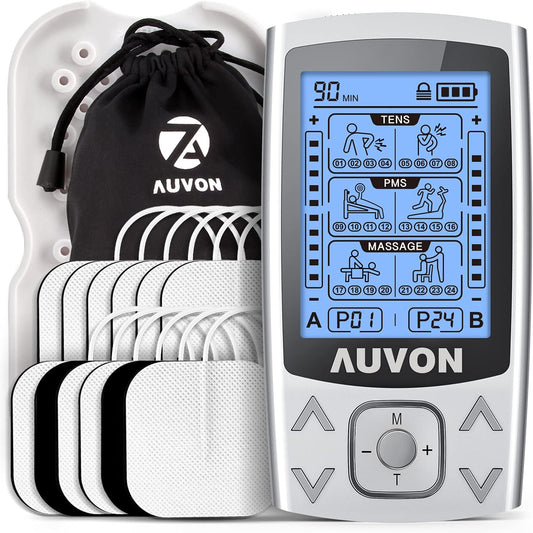 AUVON Dual Channel TENS & EMS Unit – Pain Relief & Muscle Strengthening Therapy