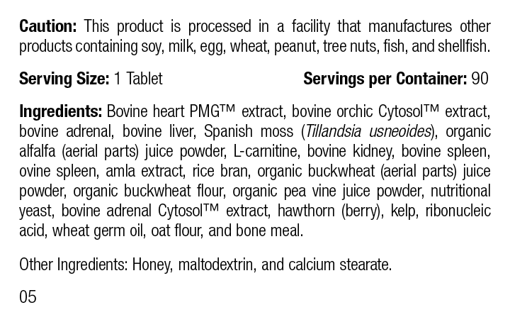 Feline Cardiac Support, 90 Tablets, Rev 05 Supplement Facts